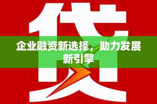 浦北企业融资新选择，助力发展新引擎