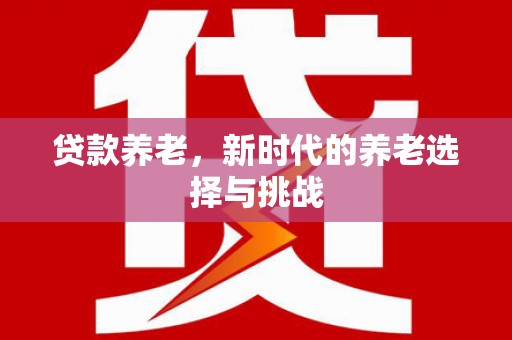 浦北贷款养老，新时代的养老选择与挑战