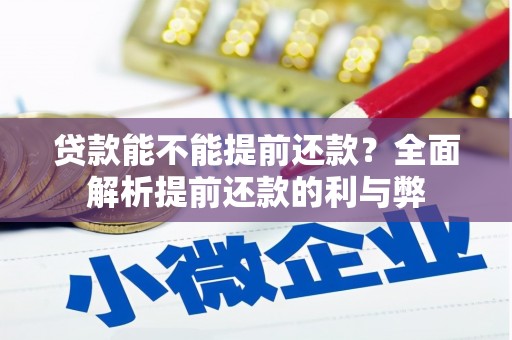 浦北贷款能不能提前还款？全面解析提前还款的利与弊