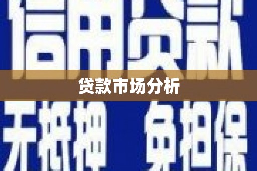 浦北贷款市场分析