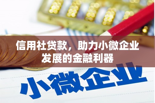 浦北信用社贷款，助力小微企业发展的金融利器
