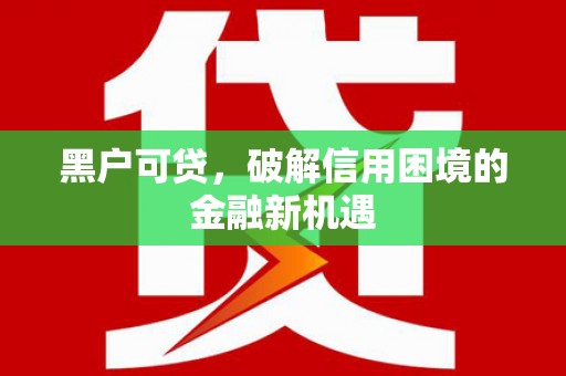 浦北黑户可贷，破解信用困境的金融新机遇